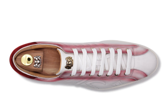 Sneaker in pelle e camoscio sfumato