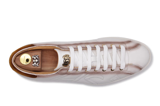 Sneaker in pelle e camoscio sfumato