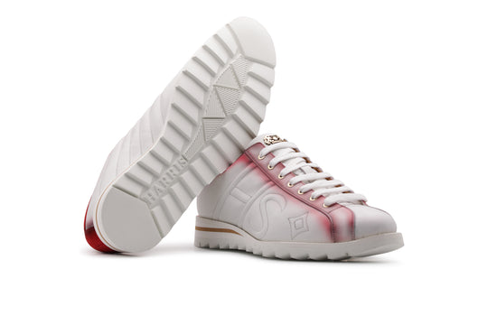 Sneaker in pelle e camoscio sfumato