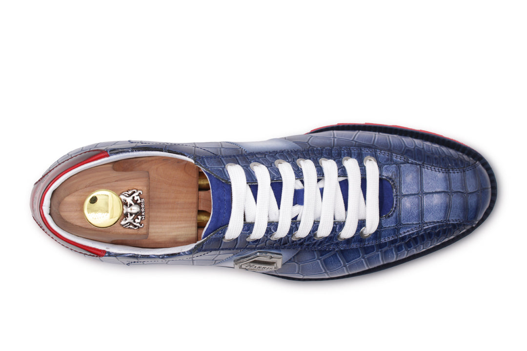 Sneakers con effetto coccodrillo