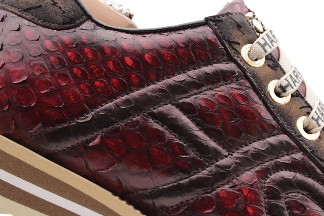 Python leather sneakers