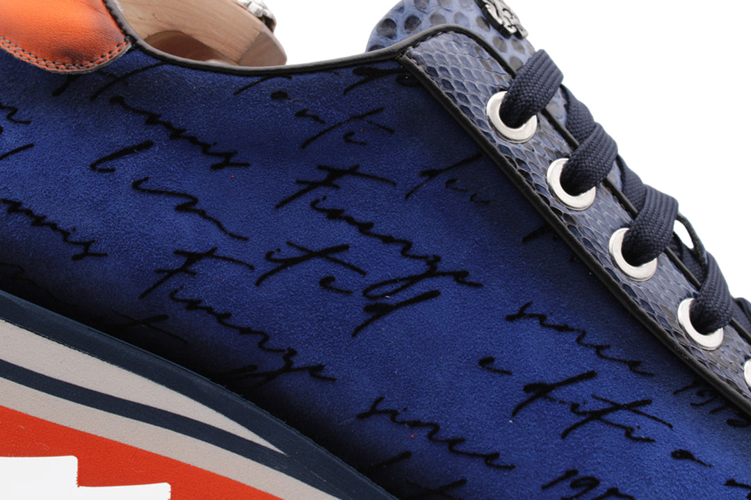 Sneakers in writer suede and python