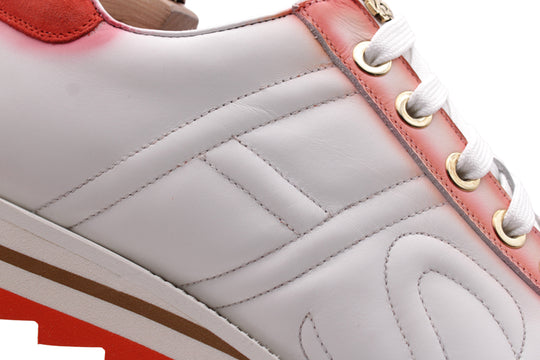 Sneaker in pelle e camoscio sfumato