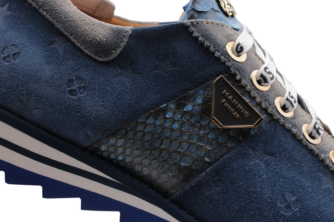 Sneakers in suede e pitone