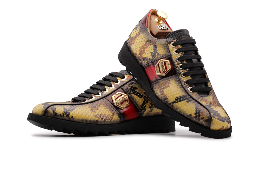 Sneakers in pelle di pitone