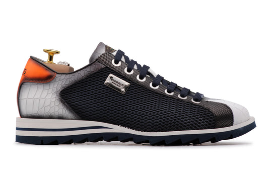 Baskets imprimé crocodile avec effet perforé