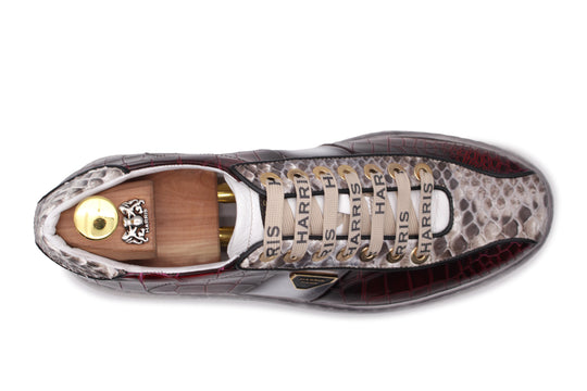 Sneakers effetto coccodrillo e dettagli in pitone
