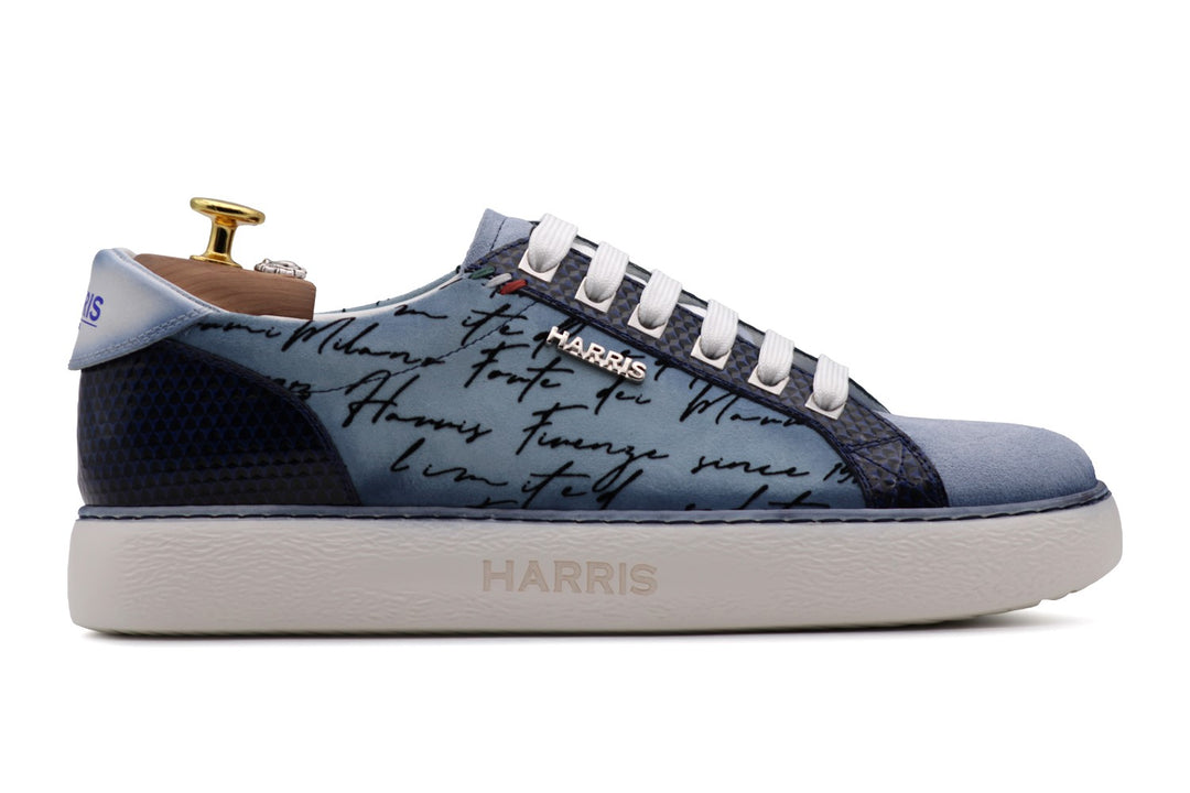 Suede sneakers and writer details