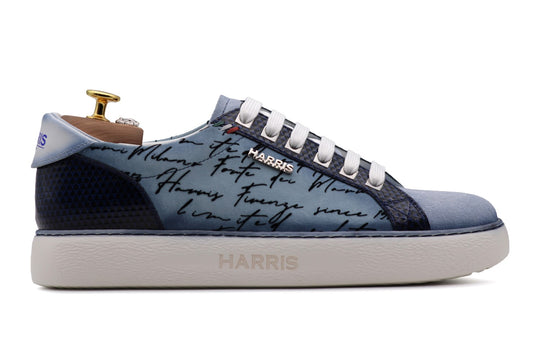 Suede sneakers and writer details