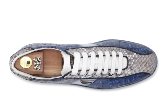 Crocodile and real python effect sneakers