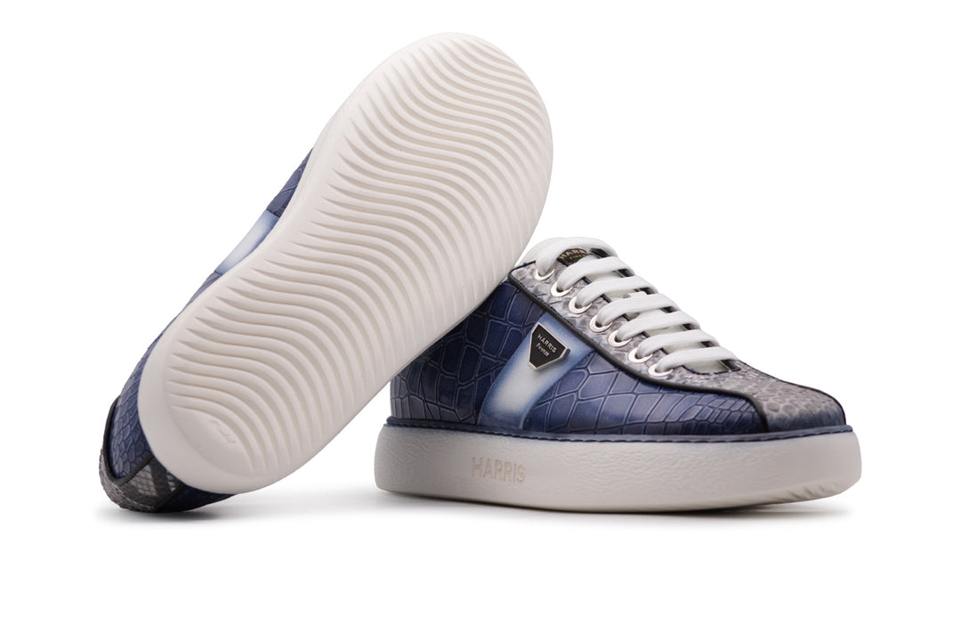 Crocodile and real python effect sneakers