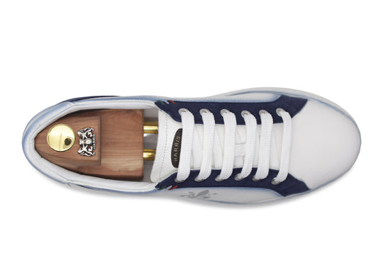 Sneakers in pelle e suede con ricamo