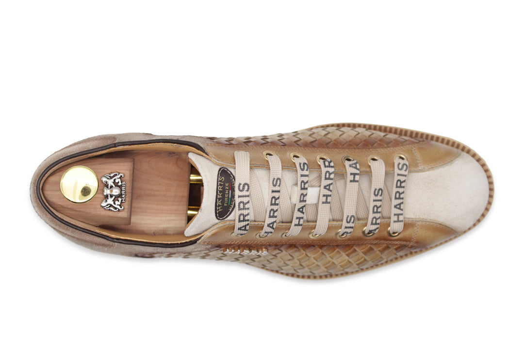 Sneakers in suede intrecciata