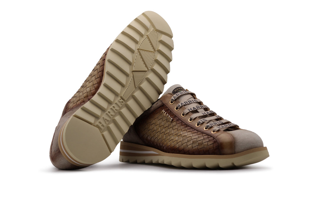 Sneakers in suede intrecciata