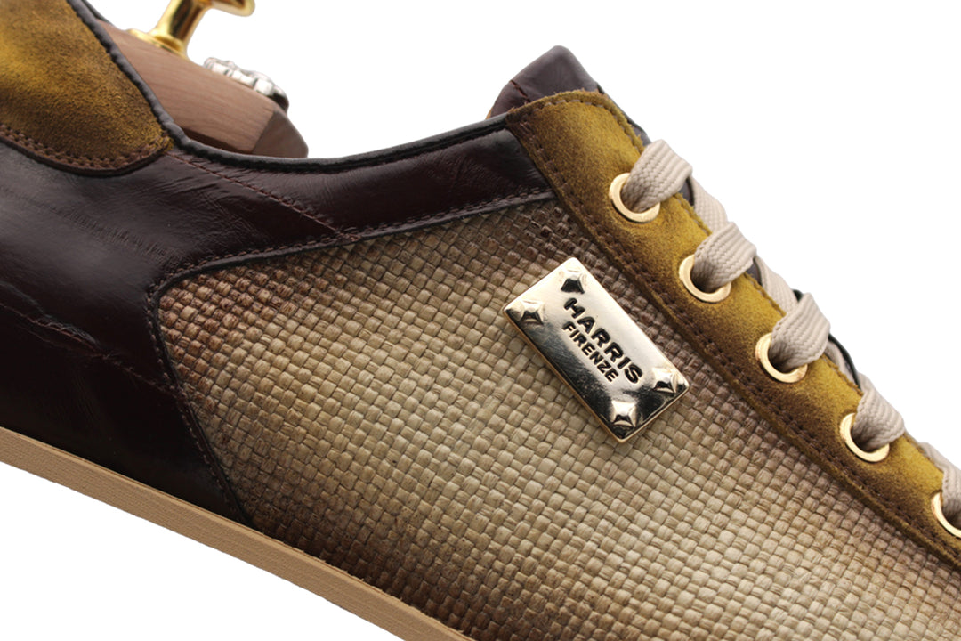 Sneakers in rafia, suede e anguilla