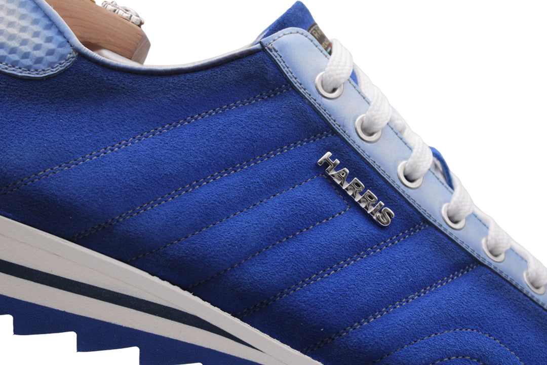 Sneakers in suede e pelle sfumata Bluette