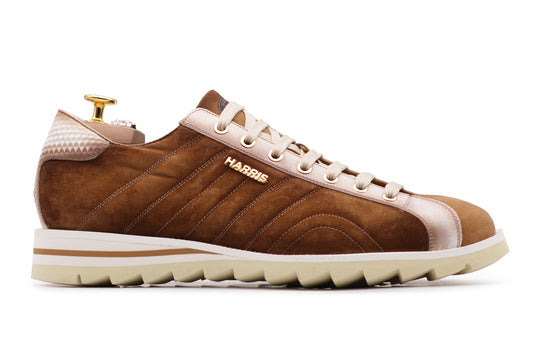 Sneakers in suede e pelle sfumata Bruciato