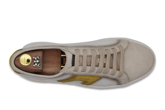 Leather and suede sneakers