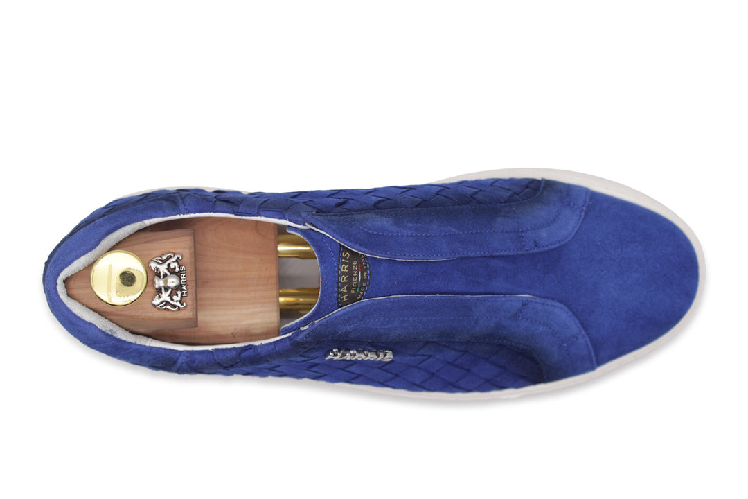 Woven leather slip-on sneakers