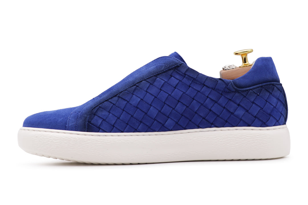 Woven leather slip-on sneakers