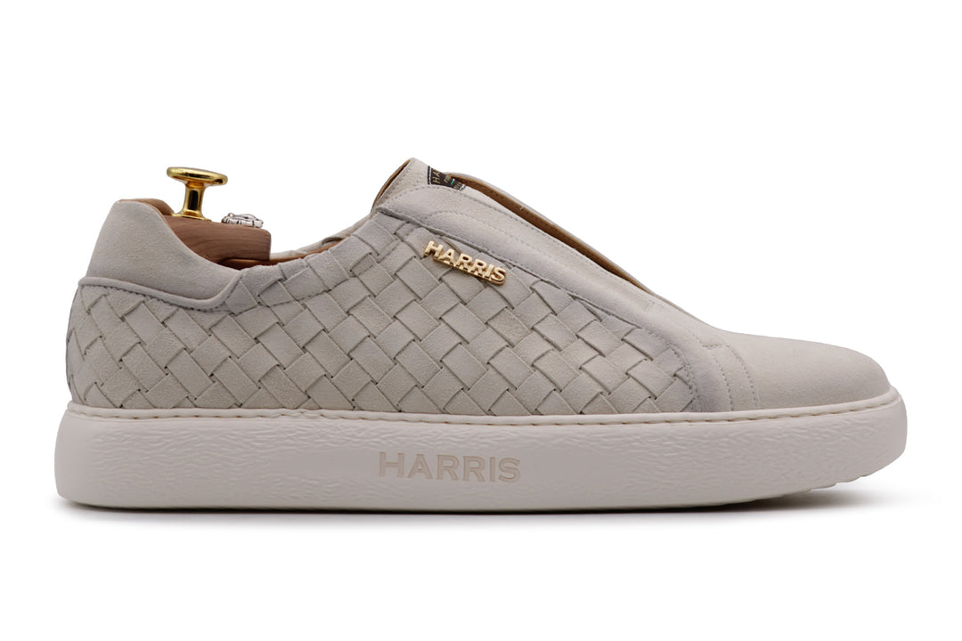 Woven leather slip-on sneakers