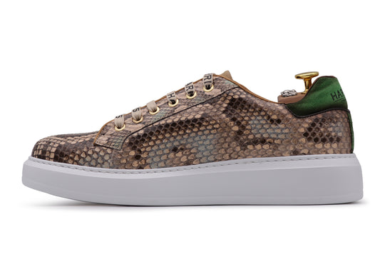 Multicolor python sneakers