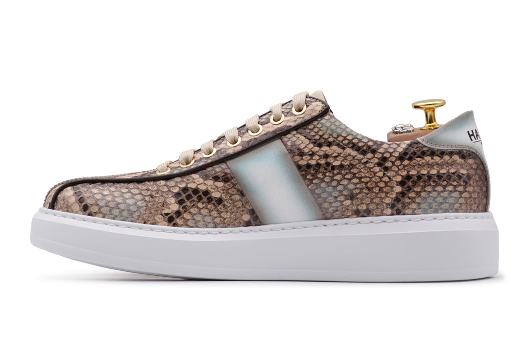 Mehrfarbige Python-Sneaker