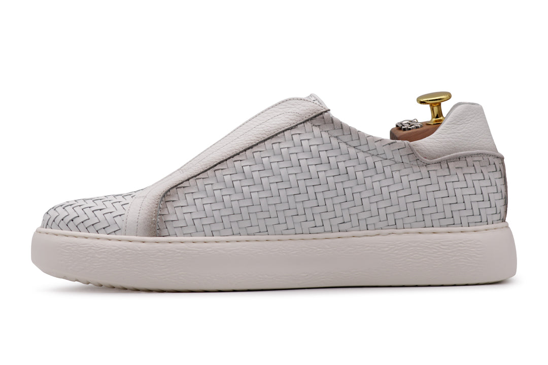 Slip-on-Sneaker aus gewebtem Leder