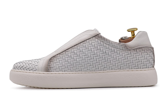 Slip-on-Sneaker aus gewebtem Leder