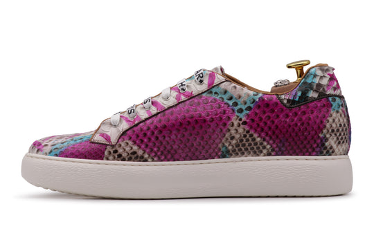 Mehrfarbige Python-Sneaker