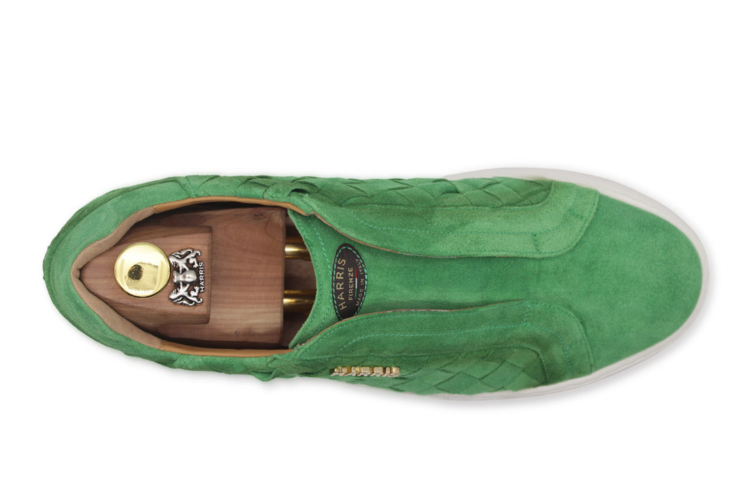 Sneakers slipon in pelle intrecciata