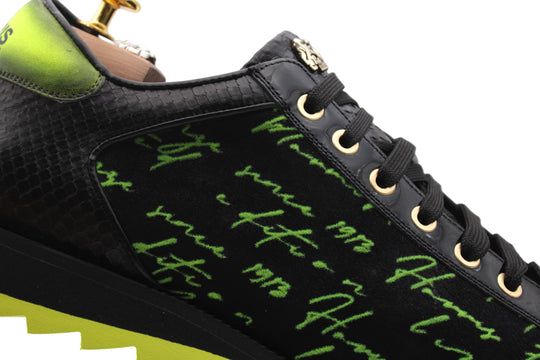 Sneakers in pitone e stampa Signature