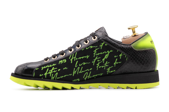 Sneakers in pitone e stampa Signature