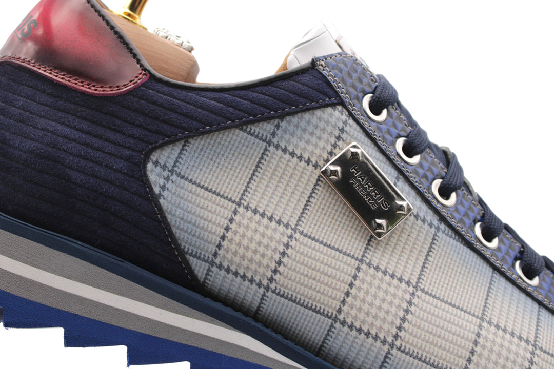 Sneakers 2817 Tweed e Cocco – Beige e Blu