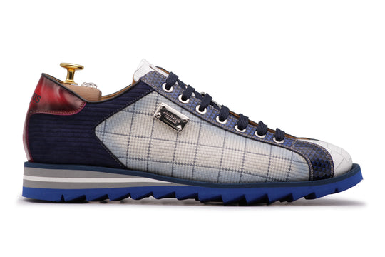 Sneakers 2817 Tweed e Cocco – Beige e Blu