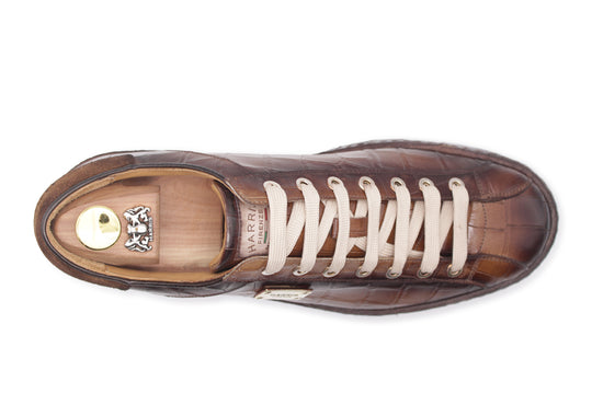 2817 Baskets Effet Crocodile – Marron