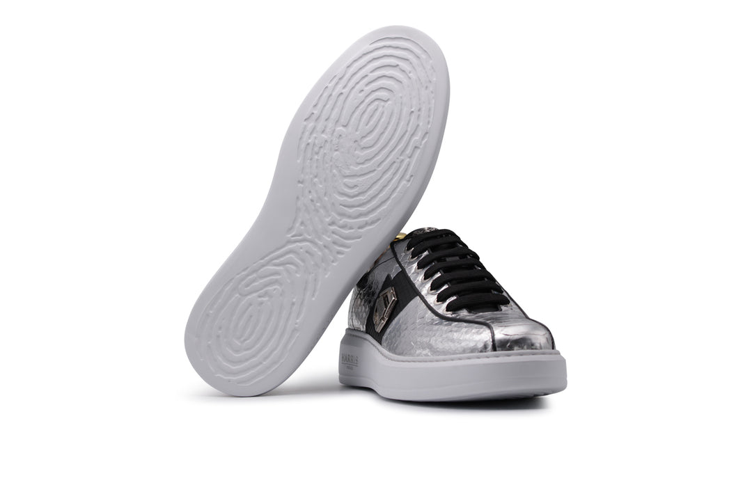 Sneakers in pelle pregiata Metal