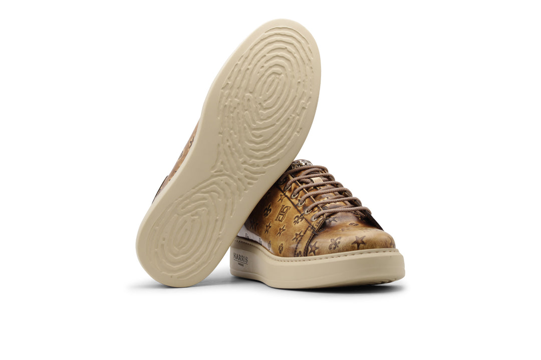 Sneakers in pelle stampa vintage