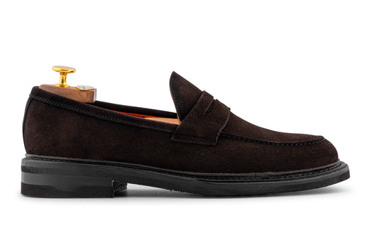 Hand-shaded suede moccasin