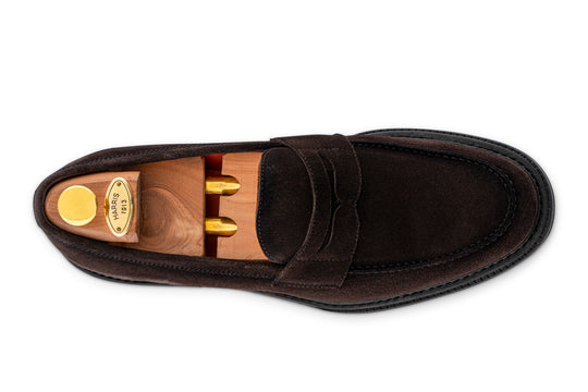 Hand-shaded suede moccasin