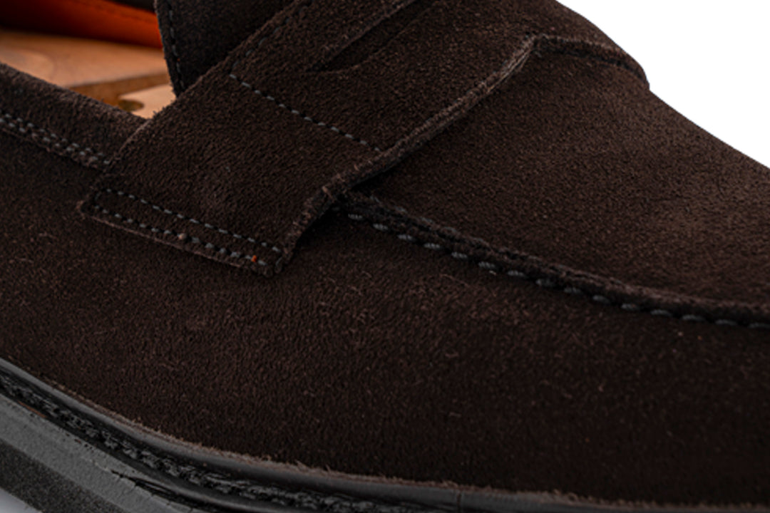 Hand-shaded suede moccasin