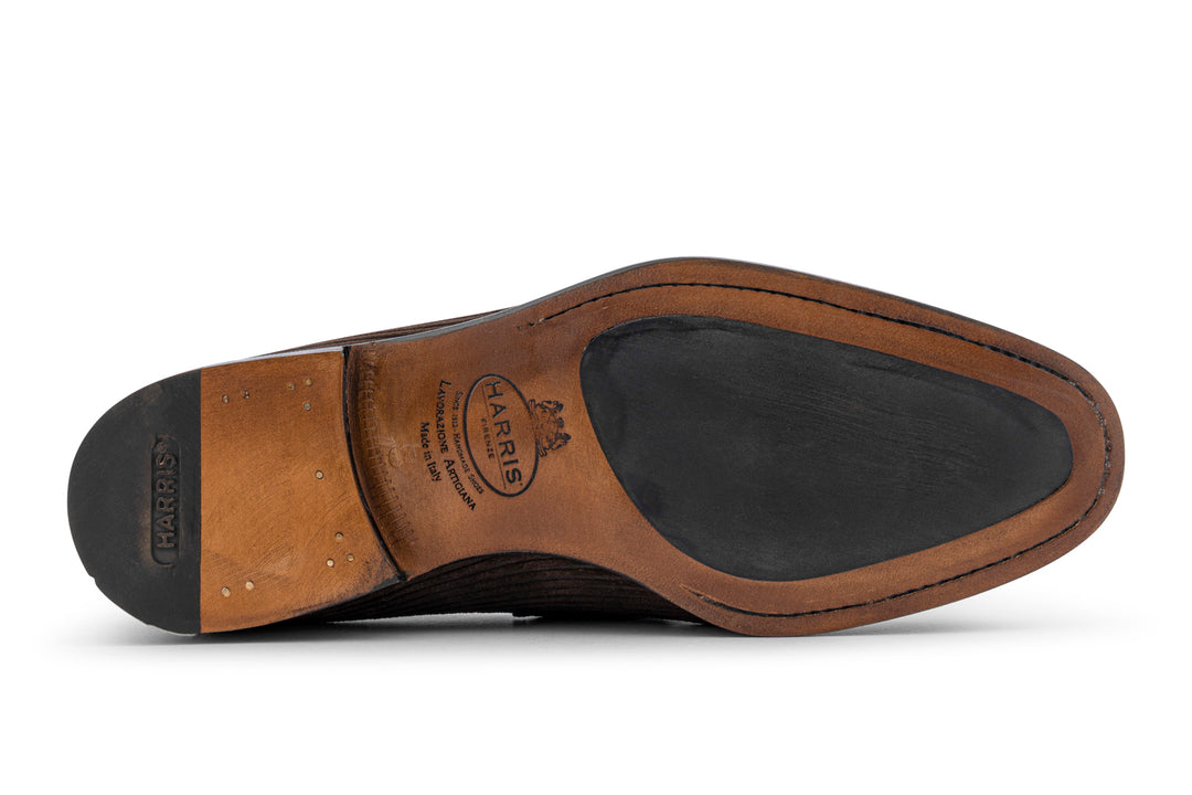 Mocassino in suede con passante